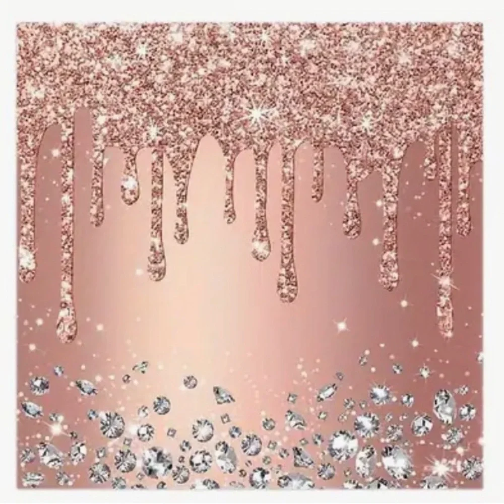 Rose Golden Diamonds 3-ply Cocktail Beverage Party Napkins, 20 ct